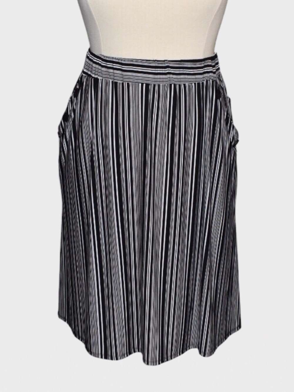 NWT Robert Louis Monochrome Striped Midi Skirt
